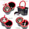 Spin Mop Bucket Set With Wring System Microfiber Heads Stainless Steel Basket Extended Handle For 3