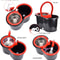 Spin Mop Bucket Set With Wring System Microfiber Heads Stainless Steel Basket Extended Handle For 3