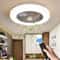 Smart Ceiling Fan With Lights Remote Control Invisible Blades Silent Ventilator Lamp For Bedroom 0