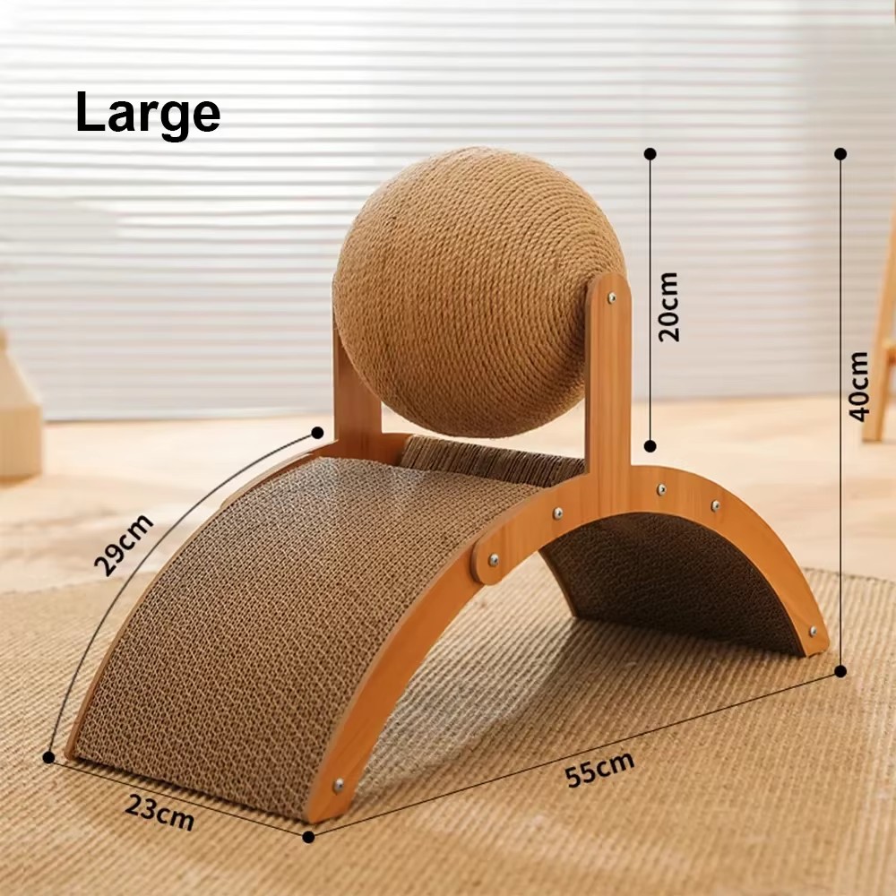 Wooden Cat Scratching Ball 2in1 Sisal Scratch Board WearResistant Grinding Paw Toy For Cats 7