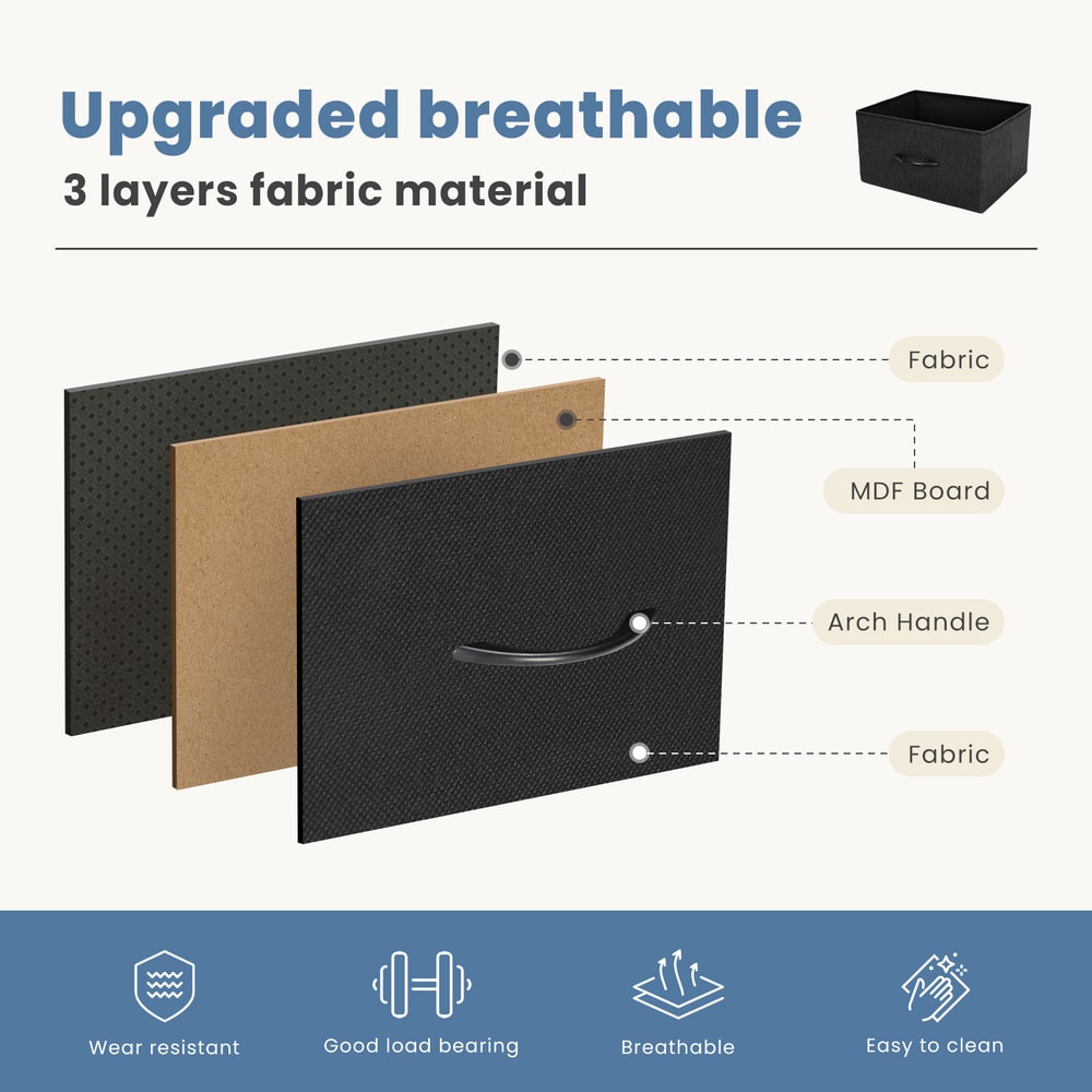 7 Drawer Fabric Drawer Dresser Organizer for Bedroom Closet and Living Room Storage