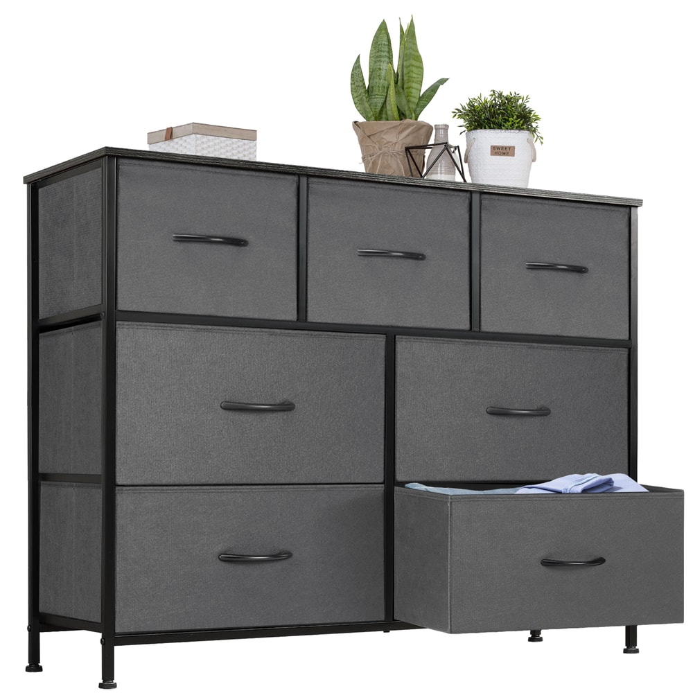 7 Drawer Fabric Drawer Dresser Organizer for Bedroom Closet and Living Room Storage
