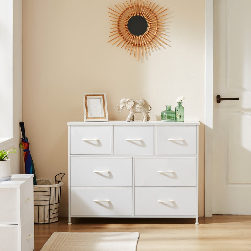 7 Drawer Fabric Drawer Dresser Organizer for Bedroom Closet and Living Room Storage