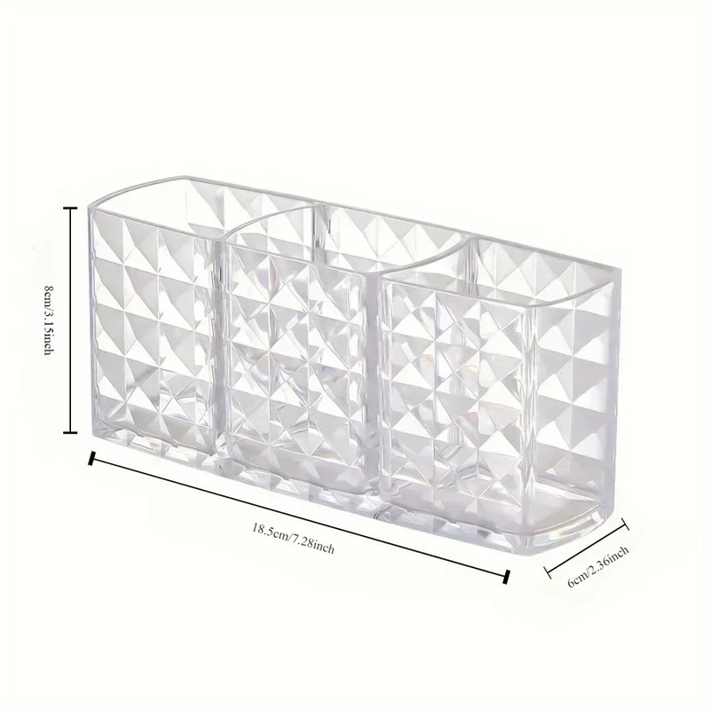 Clear Acrylic Makeup Organizer with Makeup Brush Holder and Lipstick Storage Vanity Display Box