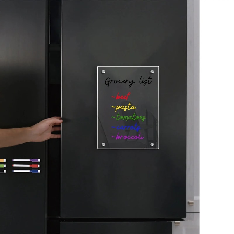 Magnetic Weekly Planner Acrylic Fridge Message Board Reusable Refrigerator Planner 2