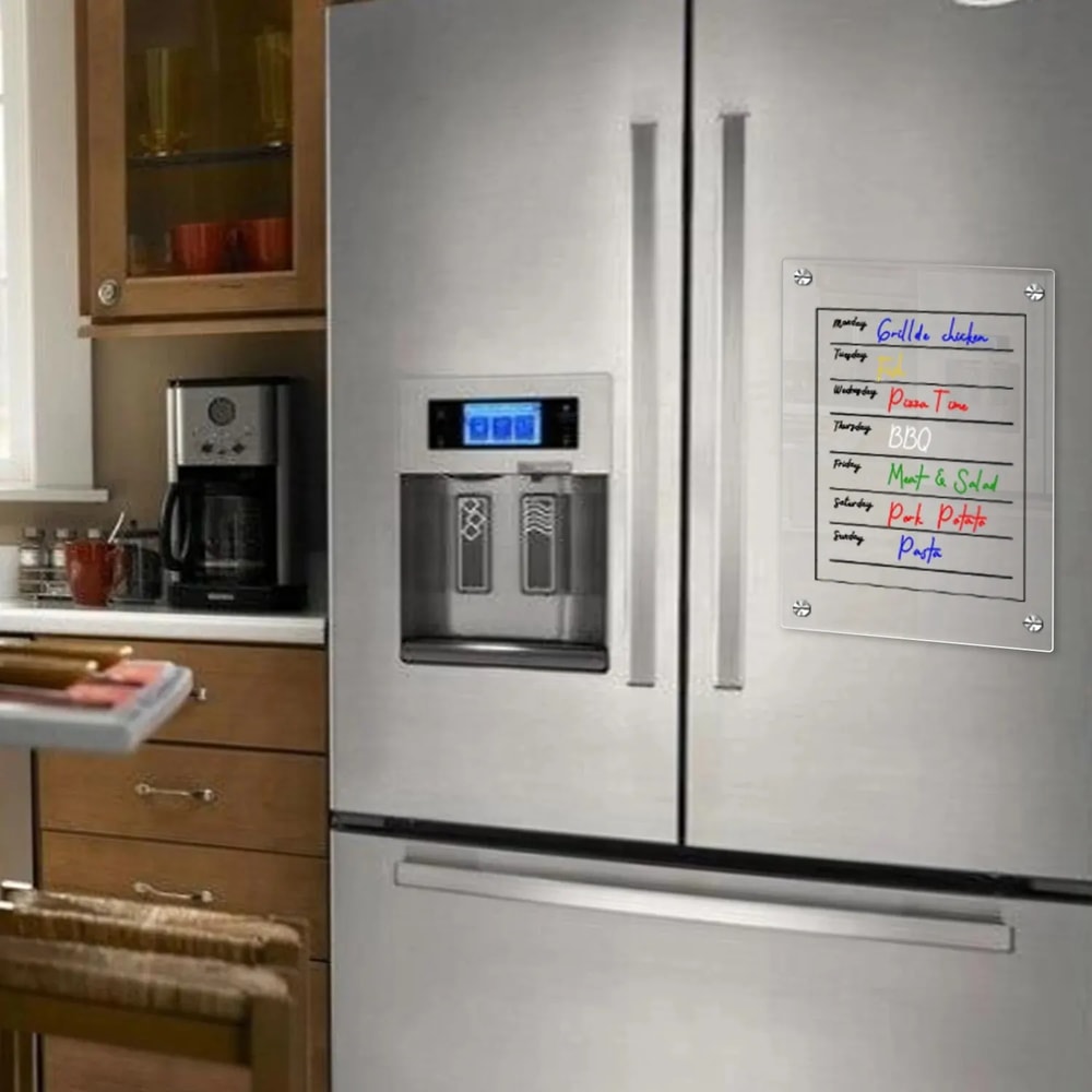 Magnetic Weekly Planner Acrylic Fridge Message Board Reusable Refrigerator Planner 3