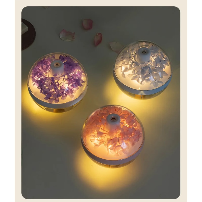 Flower-Shaped USB Humidifier with LED Mist Maker, Home Air Hydration