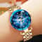 Luxury Women Crystal Bracelet Watch Rose Gold Ocean Star 5