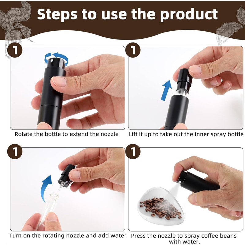 Multifunctional Wooden Coffee Dosing Cup Spray Bottle Barista Set 4