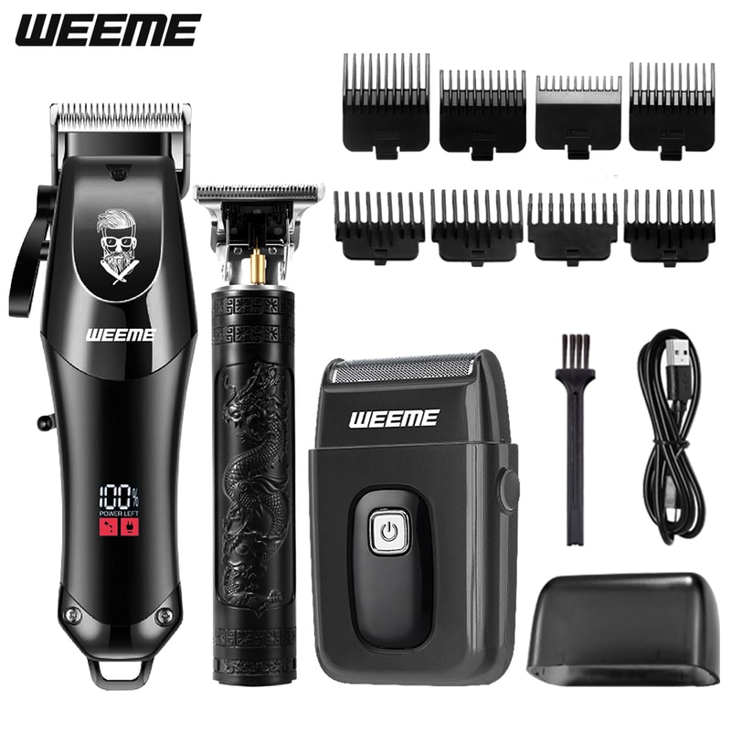 Premium USB Rechargeable Hair Clippers for Men with Electric Trimmers Set