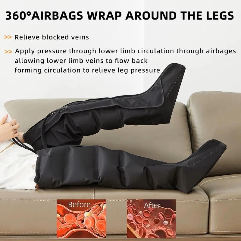 Air Pressure Leg Massager Boots With Kneading Calf Squeeze 3