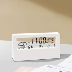 smart thermo-hygrometer clock with weather display & alarm for home
