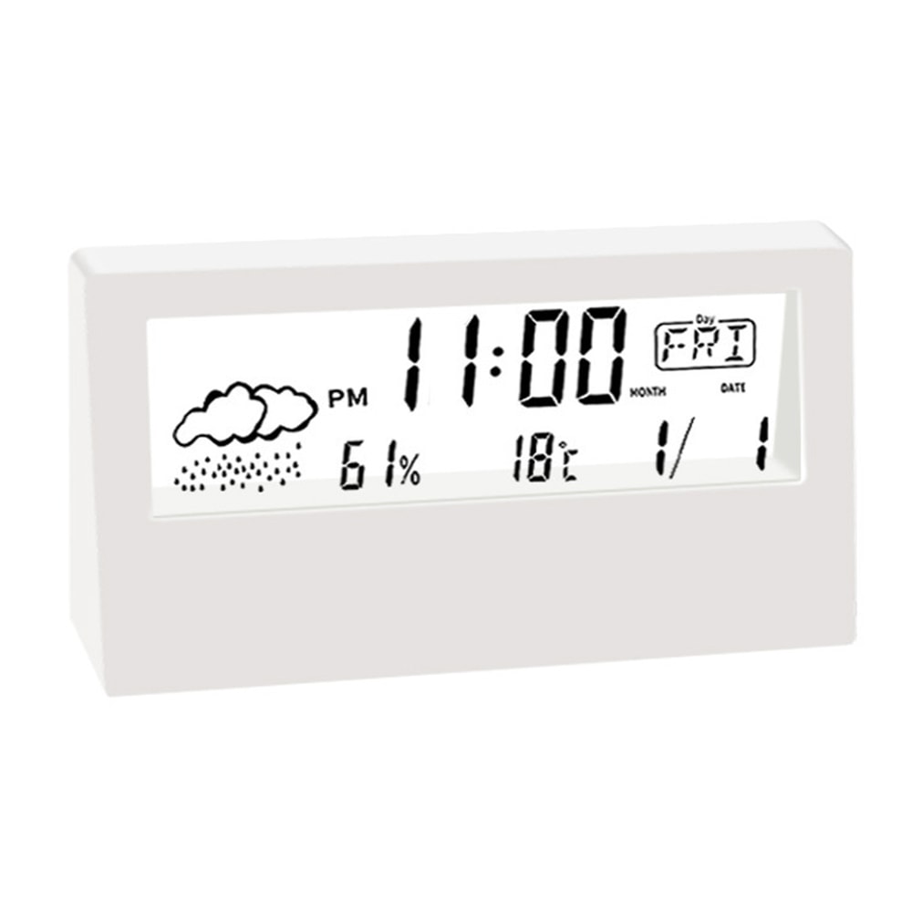 Smart Thermo-Hygrometer Clock with Weather Display & Alarm for Home