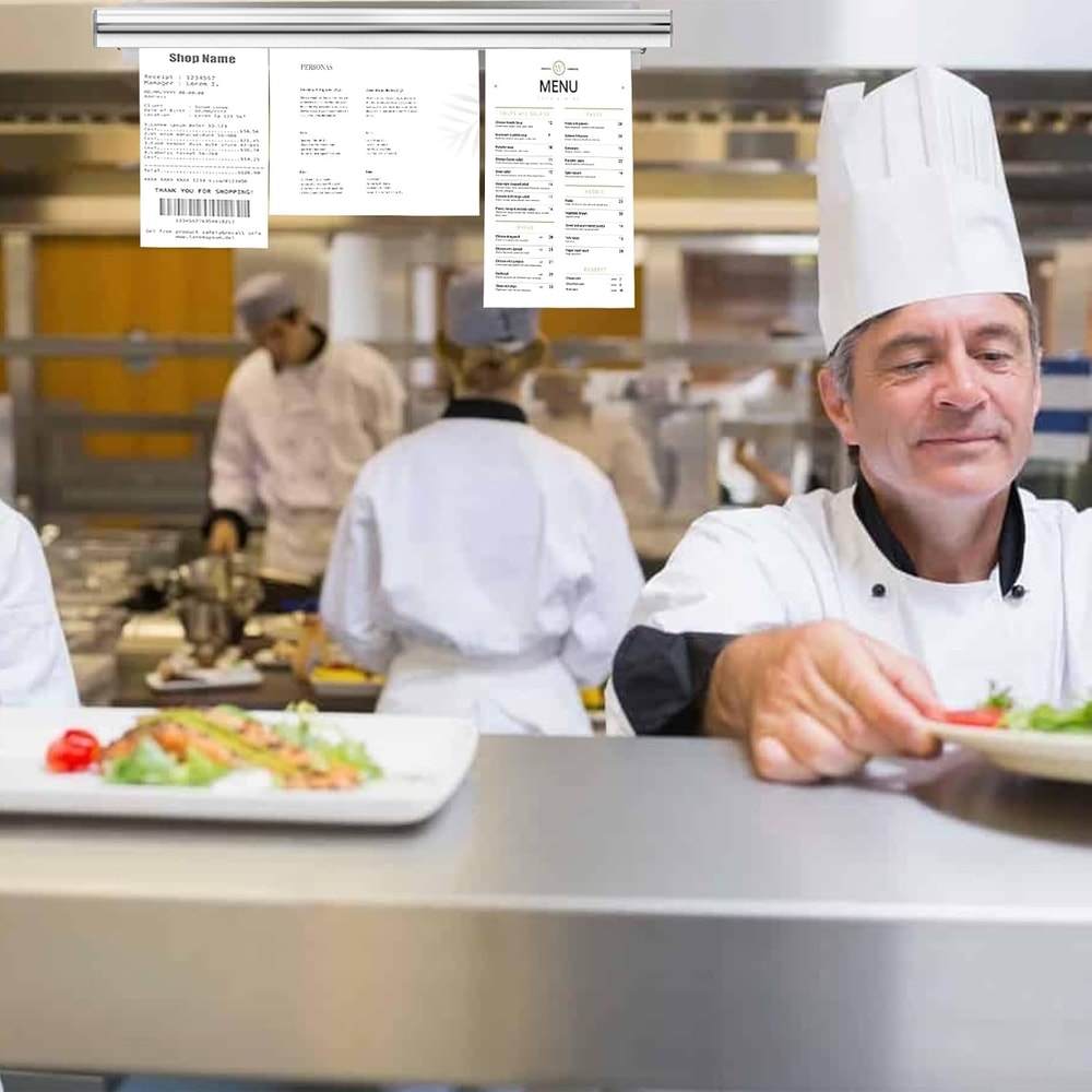 Aluminum Restaurant Ticket Holder Rack, Order & Receipt Organizer for Office, Cafes & Pubs