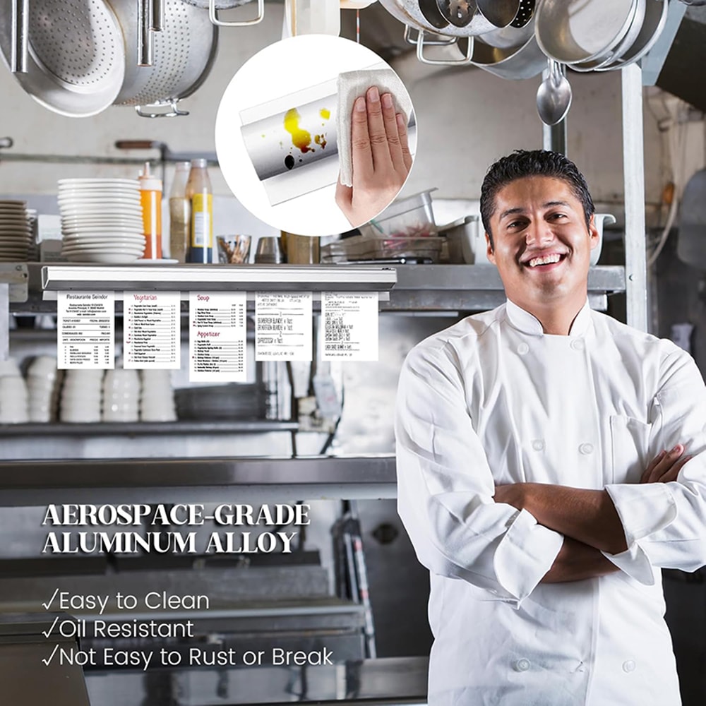 Aluminum Restaurant Ticket Holder Rack, Order & Receipt Organizer for Office, Cafes & Pubs