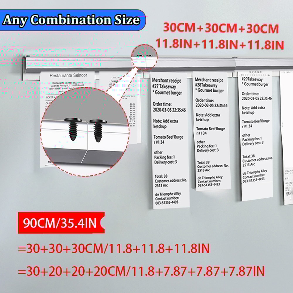 Aluminum Restaurant Ticket Holder Rack, Order & Receipt Organizer for Office, Cafes & Pubs