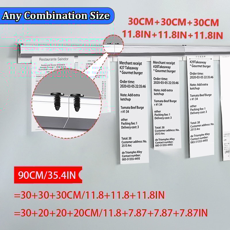 Aluminum Restaurant Ticket Holder Rack, Order & Receipt Organizer for Office, Cafes & Pubs
