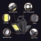 Portable LED Keychain Work Light, Rechargeable, Dual Light Source, High Lumens for Camping, Hiking, Running