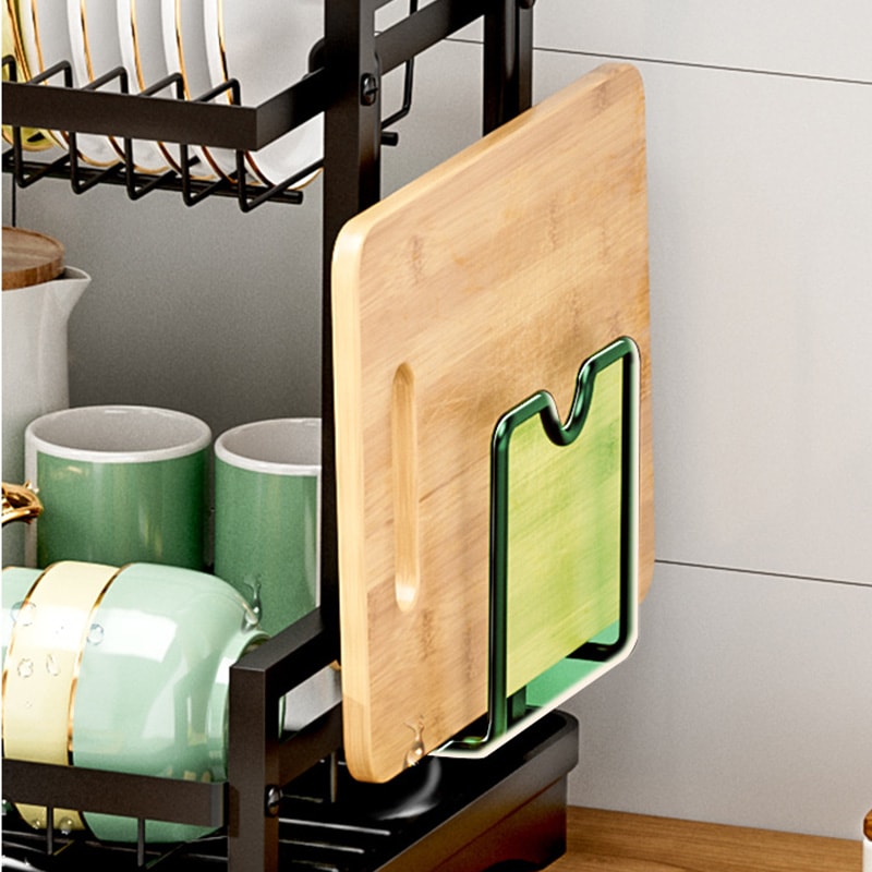 DoubleLayer Kitchen Tableware Drying Rack With Drain Durable And Efficient Tableware Storage Rack 3