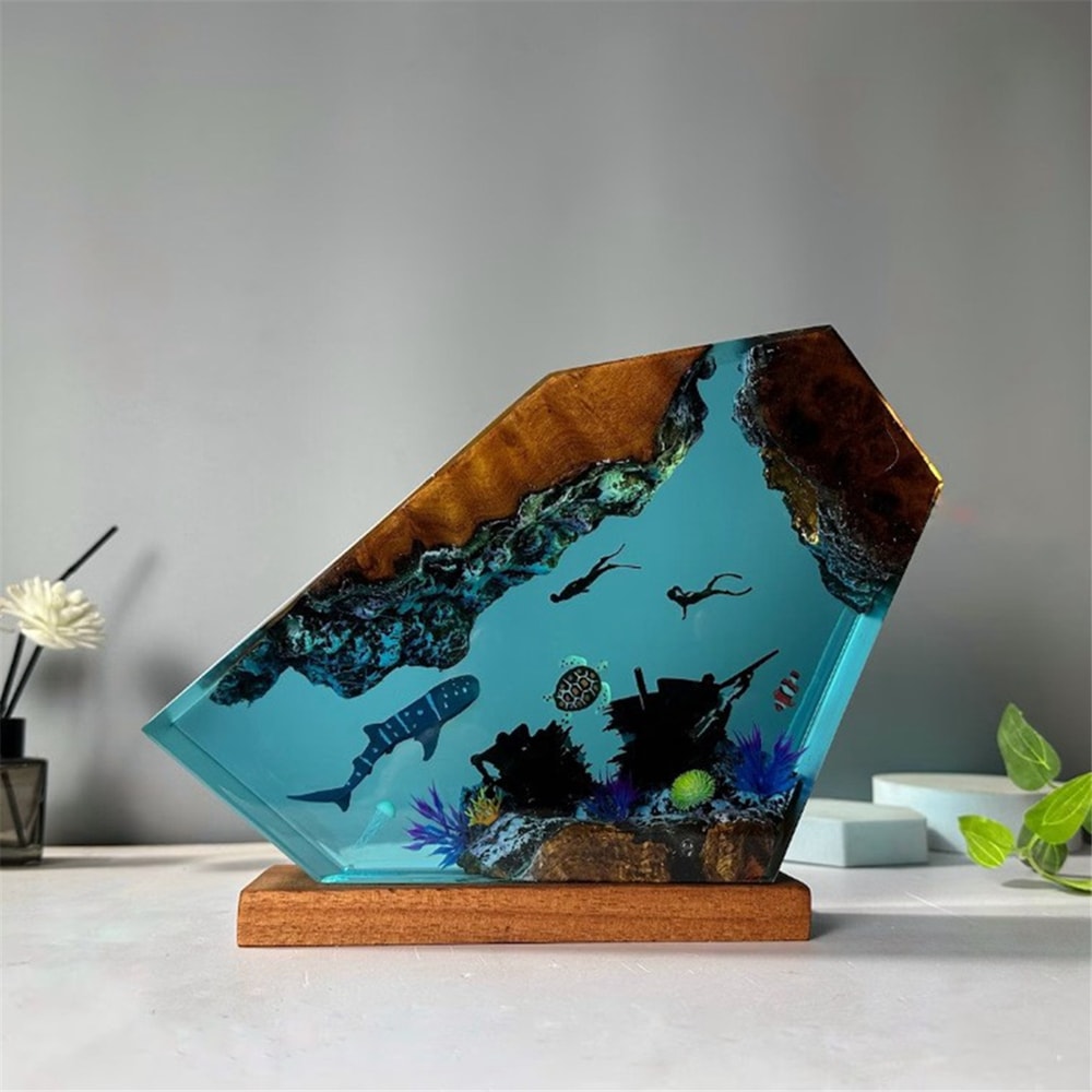 Undersea Resin Whale And Turtle Night Light For Home Office Desk Decoration 3
