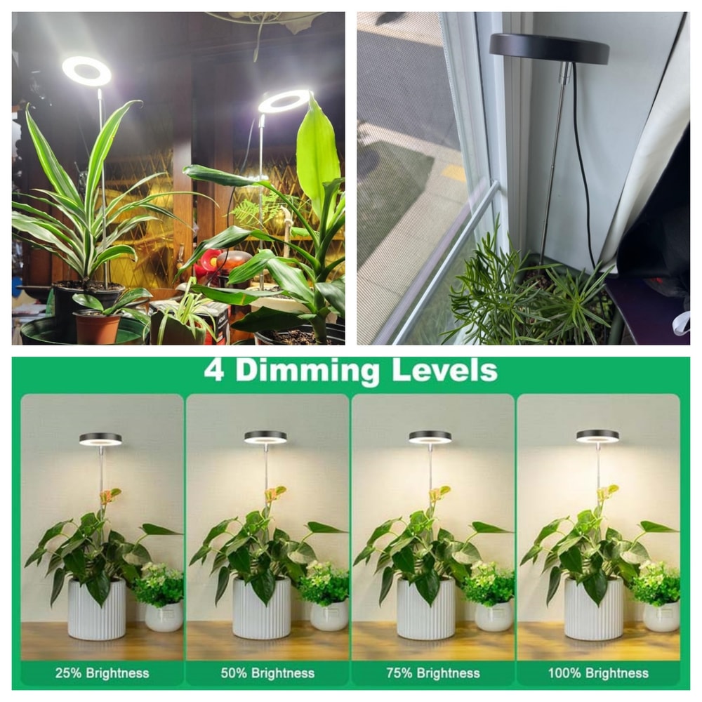 Full Spectrum LED Plant Grow Light With Adjustable Height Auto Timer For Indoor Plants 5