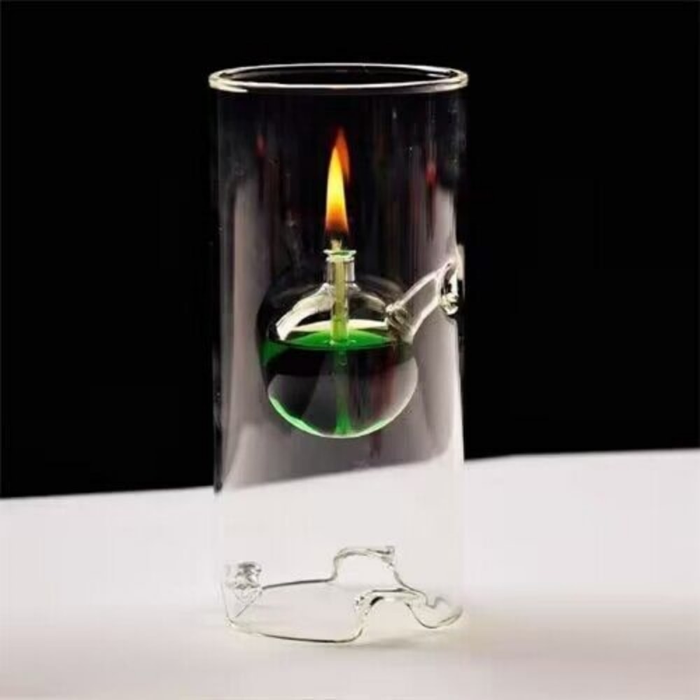 Vintage Hurricane Oil Lamp Glass Table Lamp With Candlestick Design Elegant Interior Lighting For H 0