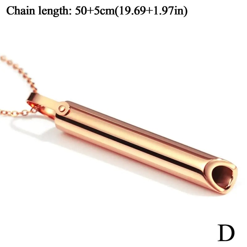 Stainless Steel Anxiety Relief Necklace Quit Smoking AntiVaping Breathing Support 6