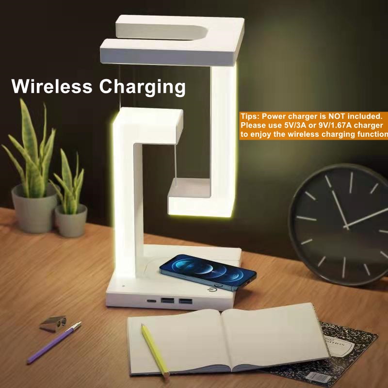 Floating Desk Lamp with Wireless Charger