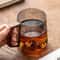 Glass Drinking Cup With Wooden Handle LargeCapacity Milk Tea Juice Cup 3