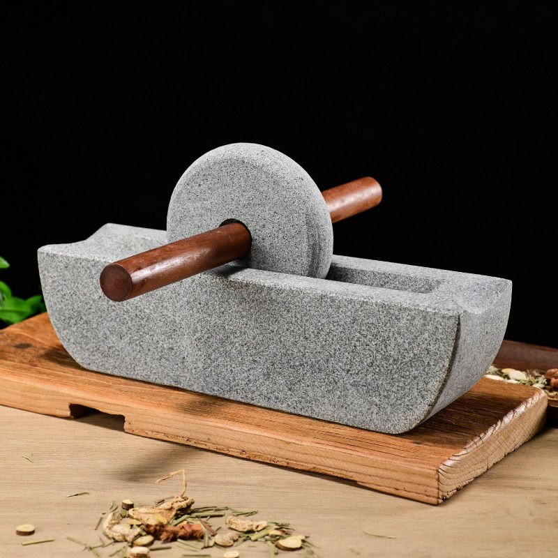 Traditional Chinese Medicine Grinding Mill Tea Roller Set Home Decor Crusher Seasoning Mills 2