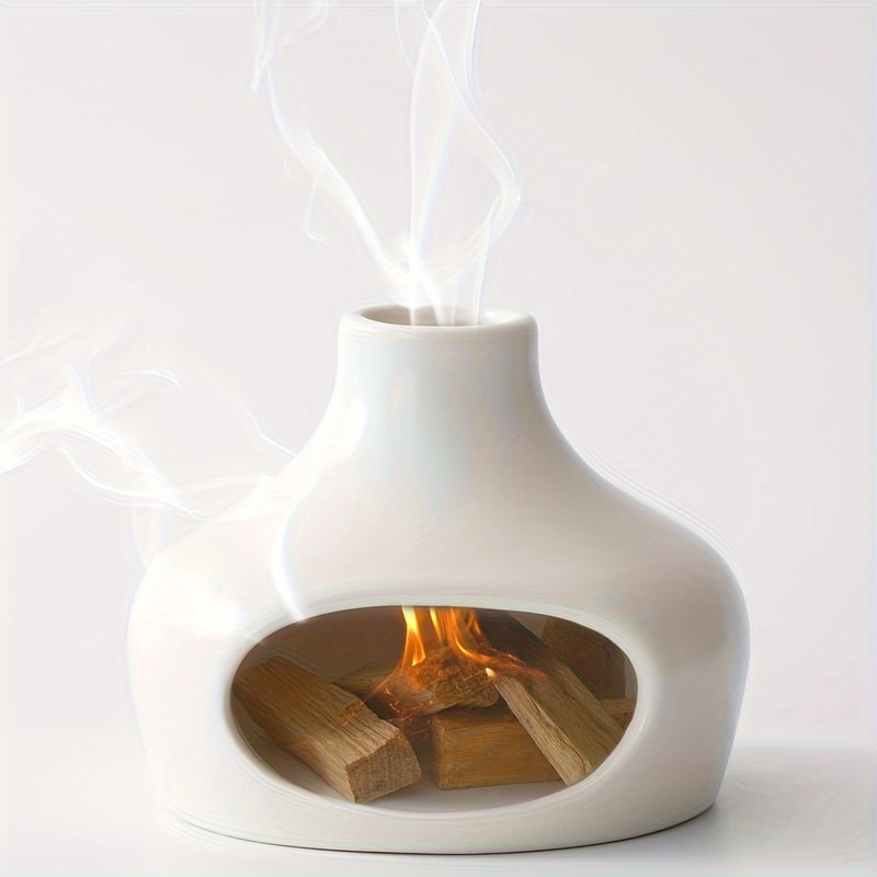 Elegant Ceramic Palo Santo & Sage Burner with Chimney, Perfect for Meditation, Yoga, Aromatherapy, Ideal Home Decor Gift