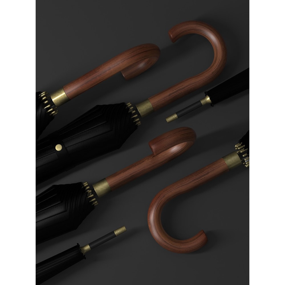 Large Windproof Golf Umbrella With Wooden Handle Japanese Style Rain Umbrella For Men Women 1