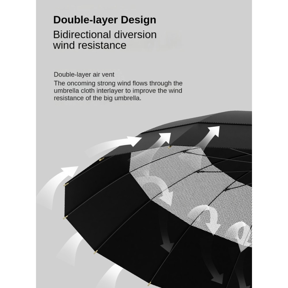 Large Windproof Golf Umbrella With Wooden Handle Japanese Style Rain Umbrella For Men Women 4