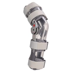 hinged knee brace stabilizer for injury support, recovery orthopedic rehab post-op