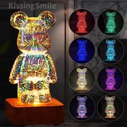 led 3d bear night light, usb nightlight for kids bedroom & room decoration