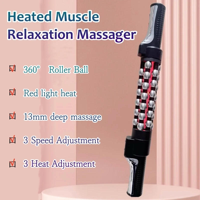 Roll Massager With Red Light Heated Massage Device Inner Ball For Lymphatic Drainage And AntiCellul 2