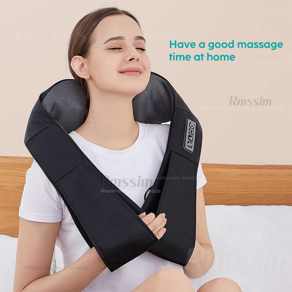 Heated Neck And Shoulder Massager Deep Kneading Electric Massage Pillow For Neck Waist And Leg Reli 5