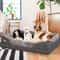 Super Soft Orthopedic Foam Dog Bed with Removable Cover & Cotton-padded Bolster