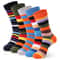 Fun Dress Socks For Men Colorful Striped Combed Cotton Novelty Socks Cool Breathable Casual Socks 0