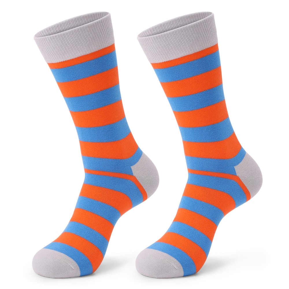 Fun Dress Socks For Men Colorful Striped Combed Cotton Novelty Socks Cool Breathable Casual Socks 4