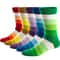 Fun Dress Socks For Men Colorful Striped Combed Cotton Novelty Socks Cool Breathable Casual Socks 5