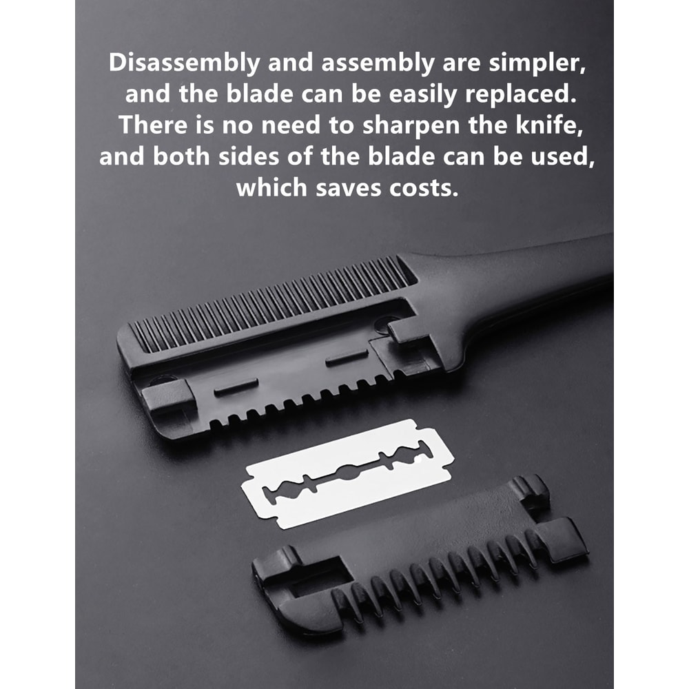 Carbon Fiber Hair Comb With Razor Blades Professional Salon Hairdressing Brush For DIY Styling 5