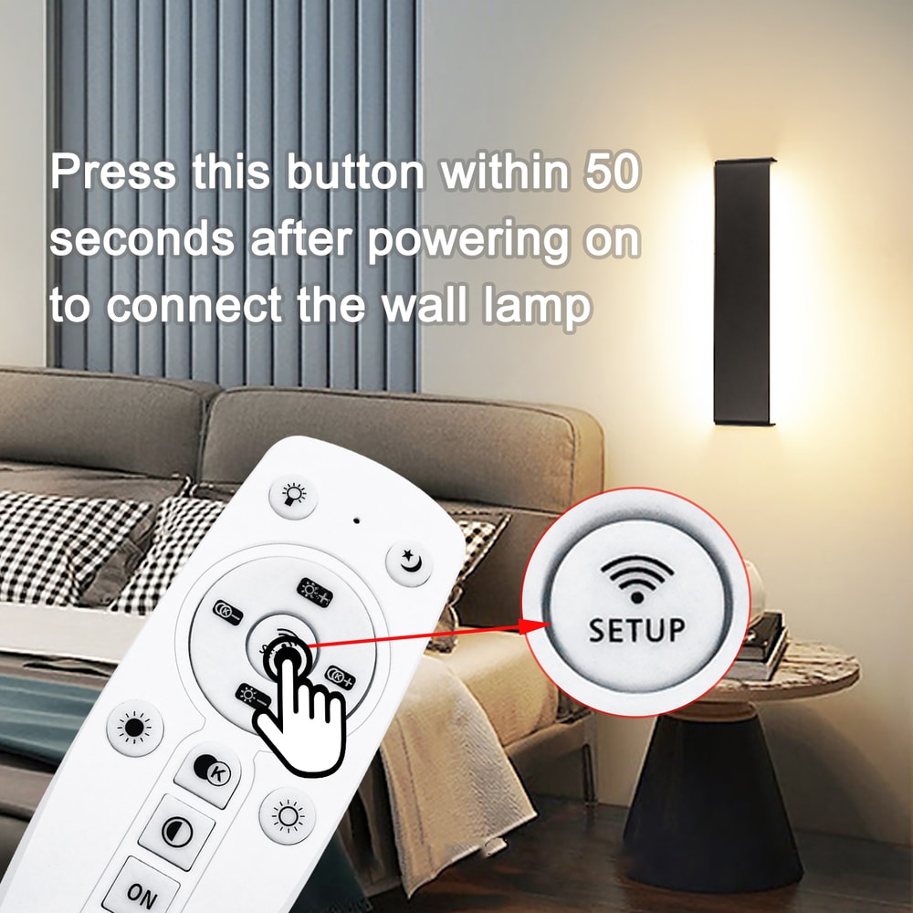 Remote Control LED Wall Lamp, Modern Dimmable Indoor Wall Light with LED Plate