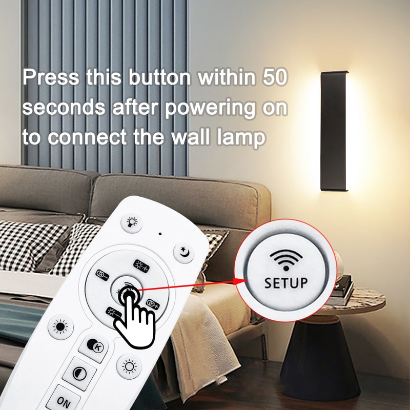 Remote Control LED Wall Lamp, Modern Dimmable Indoor Wall Light with LED Plate