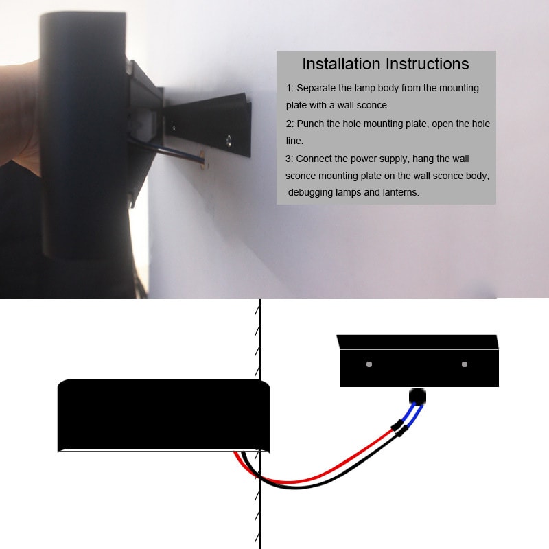 Remote Control LED Wall Lamp, Modern Dimmable Indoor Wall Light with LED Plate