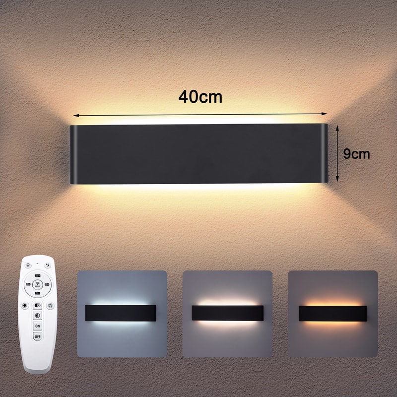 Remote Control LED Wall Lamp, Modern Dimmable Indoor Wall Light with LED Plate