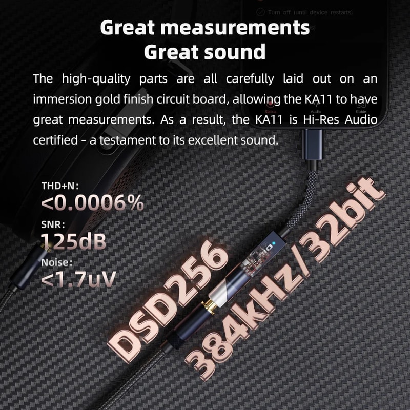 HiRes Audio TypeC To 35mm Adapter USB Dongle For Android Phones Amplifier For Premium Sound 3