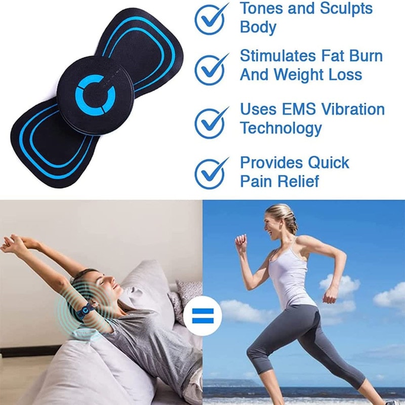 Mini Meridian Neck Massager, Portable EMS Lymphatic Drainage Pad for Muscle Pain Relief & Cervical Therapy