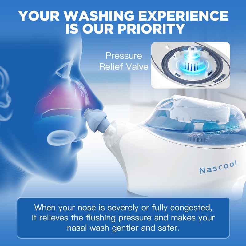 Electric Nasal Irrigation System With 50 SaltPods Effective Sinus Rinse Nose Washer For Sinus Reli 3