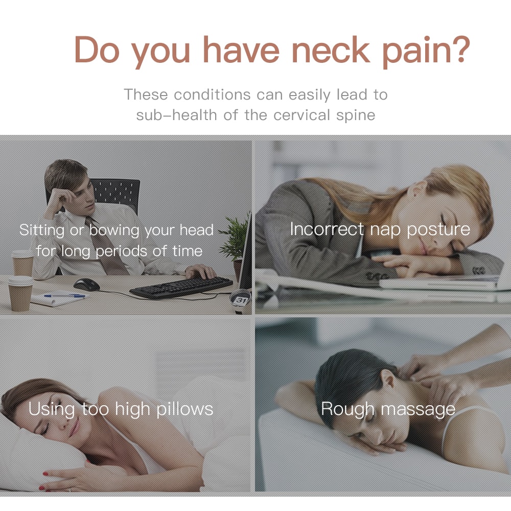 Electric Neck Massager, Vibration Heat & Air Compression Pillow for Cervical Pain Relief